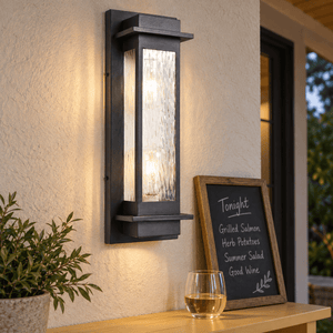 Adam Ribbed Glass Outdoor Wall Light lifestyle image 3