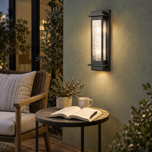 Adam Ribbed Glass Outdoor Wall Light lifestyle image 4