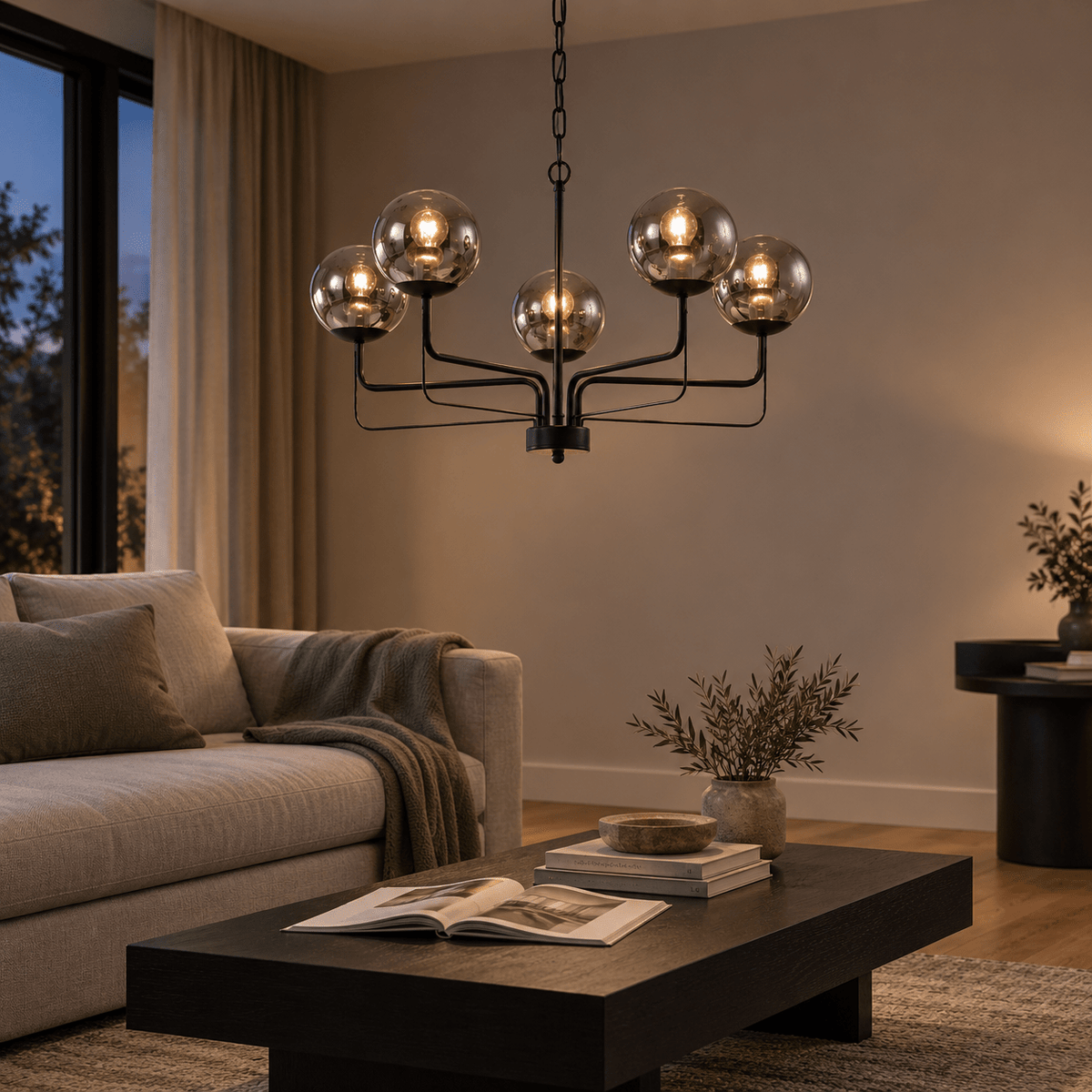 Silt Black & Smoke Chandelier lifestyle image 2