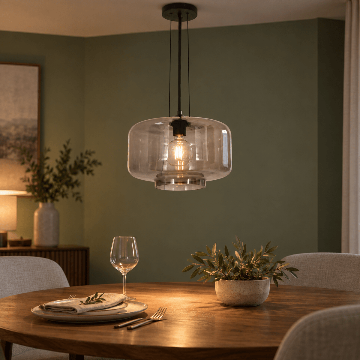 Idle Smoke Glass Pendant Light lifestyle image 2
