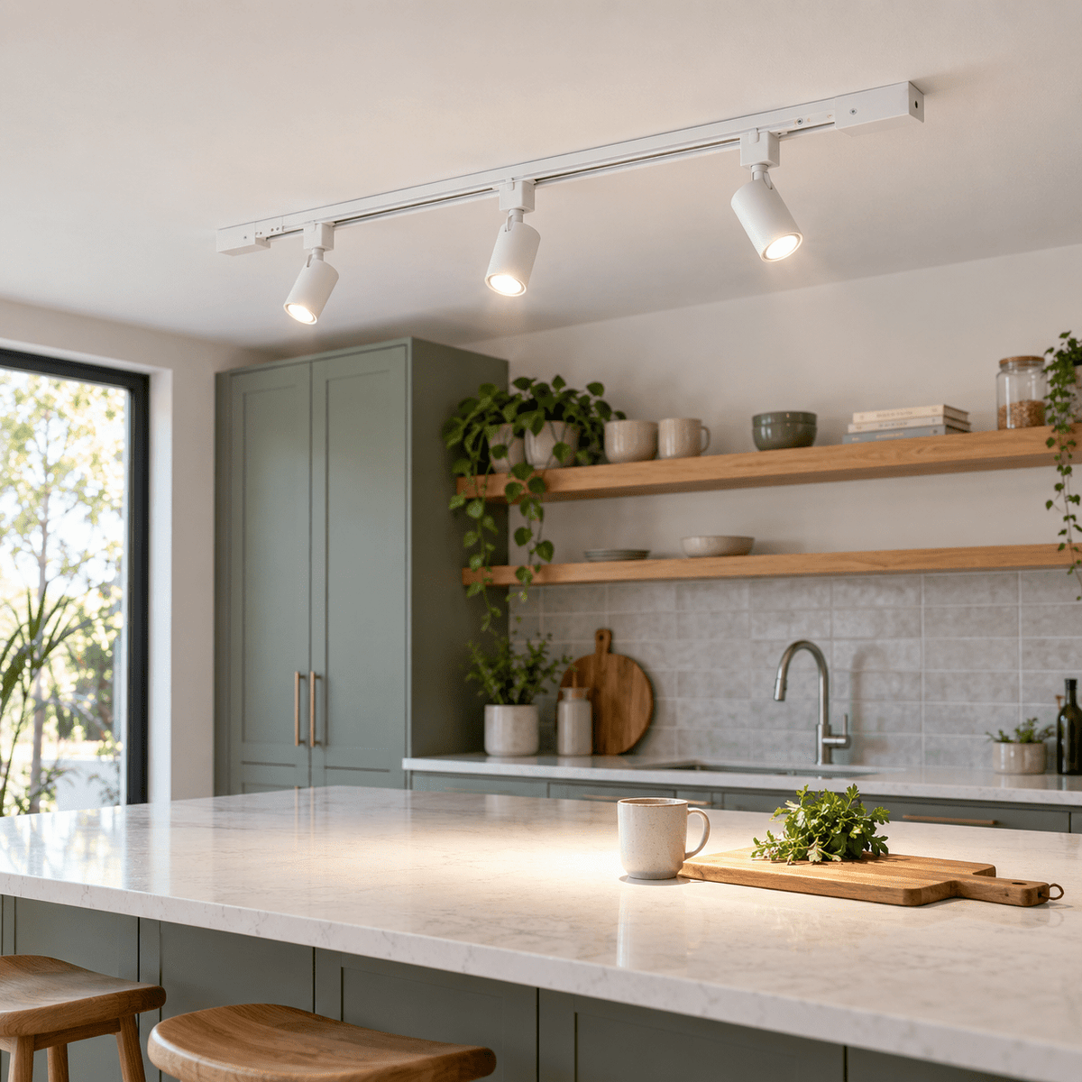 White 3 Wire Track - 1000mm lifestyle image 1