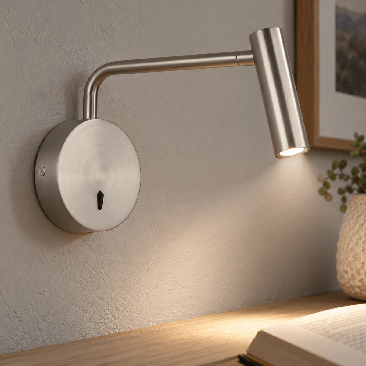Minine Satin Chrome LED Wall Light lifestyle image 3