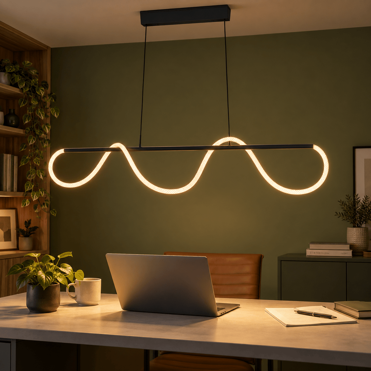 Pana Linear Woven Flex LED Pendant lifestyle image 4