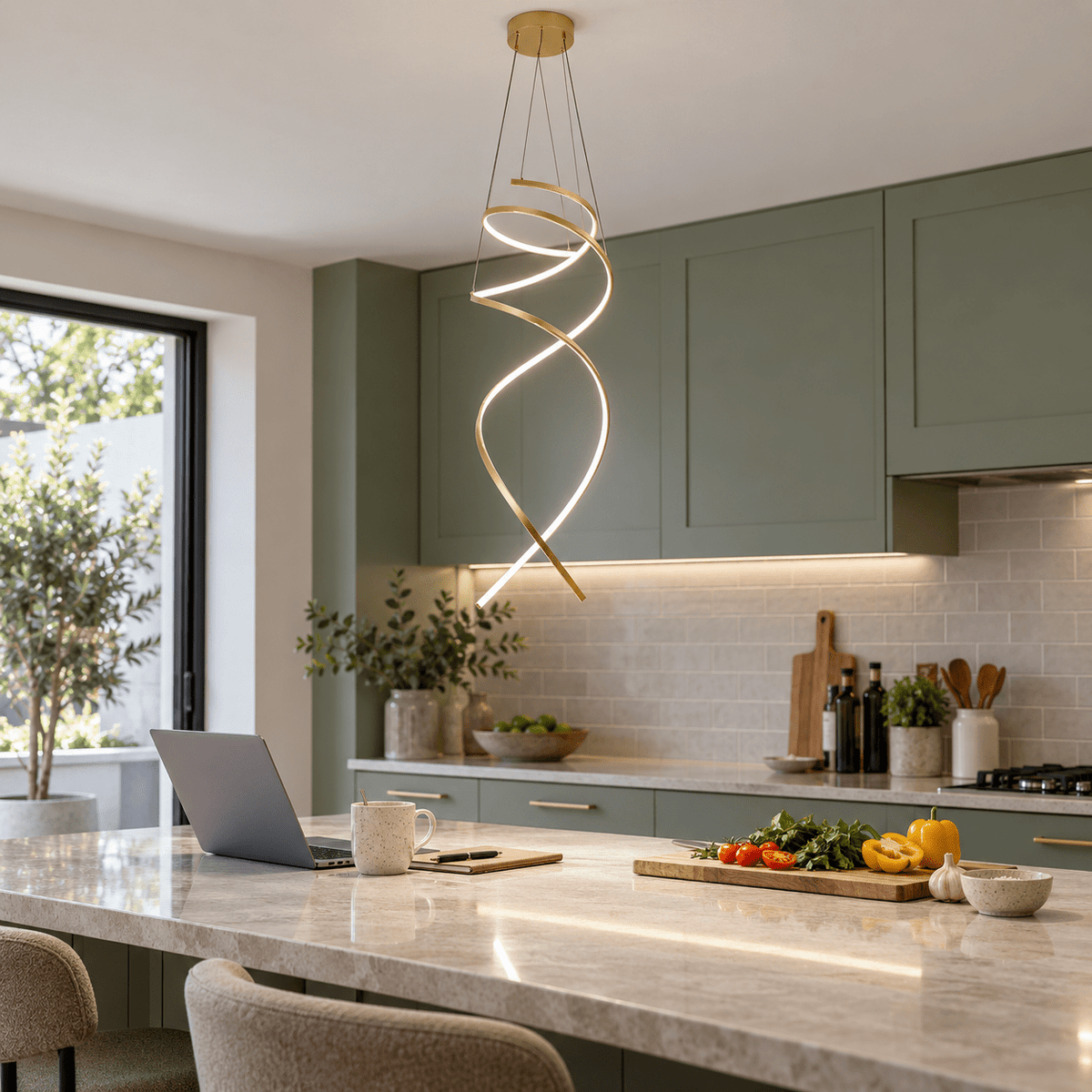 Swoon Gold LED Pendant Light lifestyle image 2