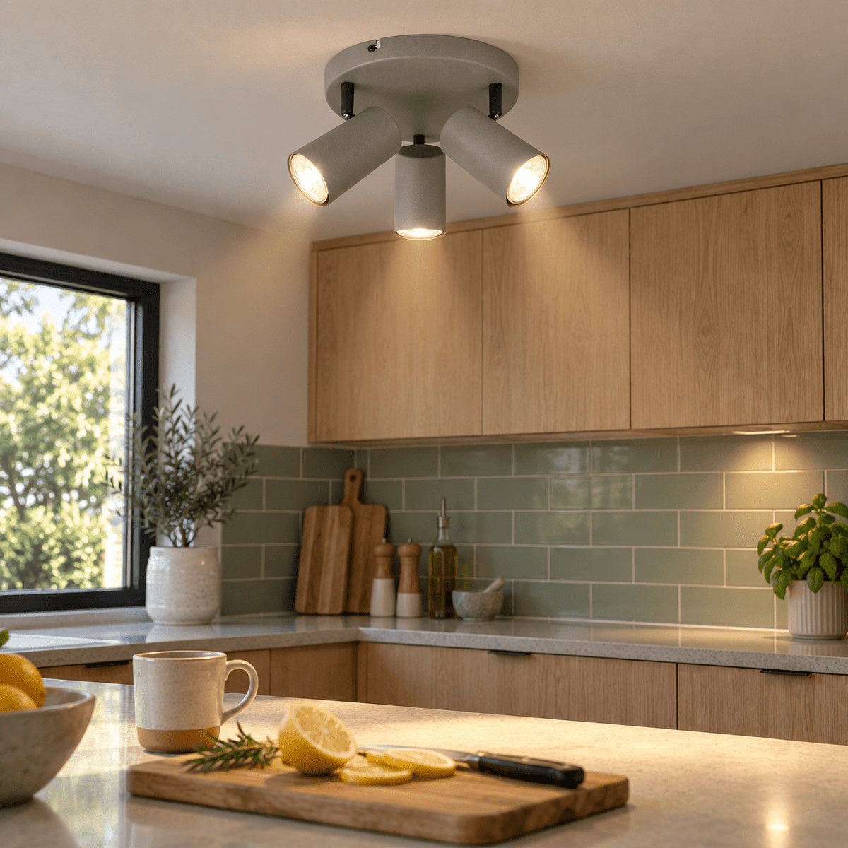 Kala Sandy Grey 3 Light Spotlight lifestyle image 1