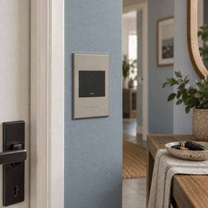Veti 3 - One Lever, Two Way Light Switch - Graphite / Titanium lifestyle image: Passage switch near entry