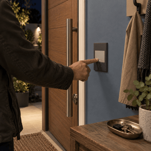 Veti 3 - One Lever Bell Press Switch - Titanium / Graphite lifestyle: Entrance hall by the front door