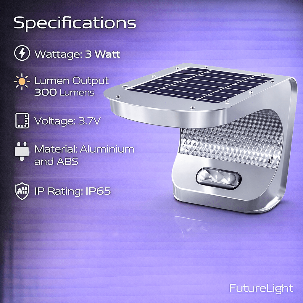 3W Solar Wall Light - NightGuard Pro - additional product image