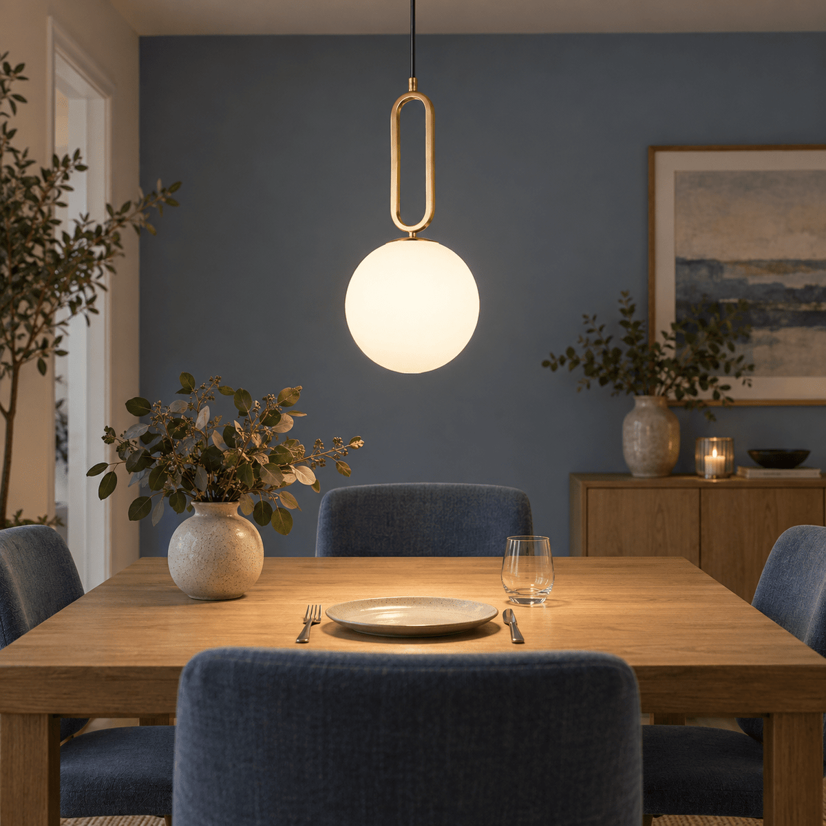 Croquet Large Pendant Light lifestyle image: Dining room feature over a table
