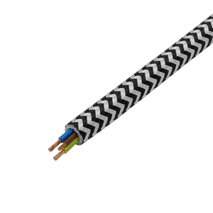 Black & White 3 Core Canvas Cable - 0.75mm² x 20m