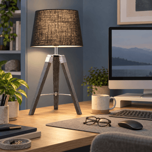 Table Lamp Aroha lifestyle scene: Home office desk spotlight for emails
