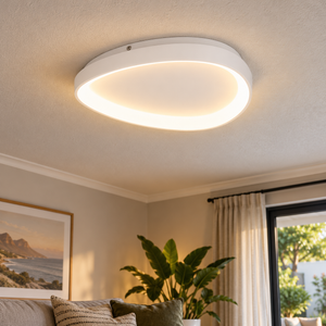 White 36W LED Ovoid Ceiling Light – 42cm, 3000K lifestyle scene 3
