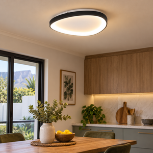 Black 36W LED Ovoid Ceiling Light – 42cm, 3000K lifestyle scene 2