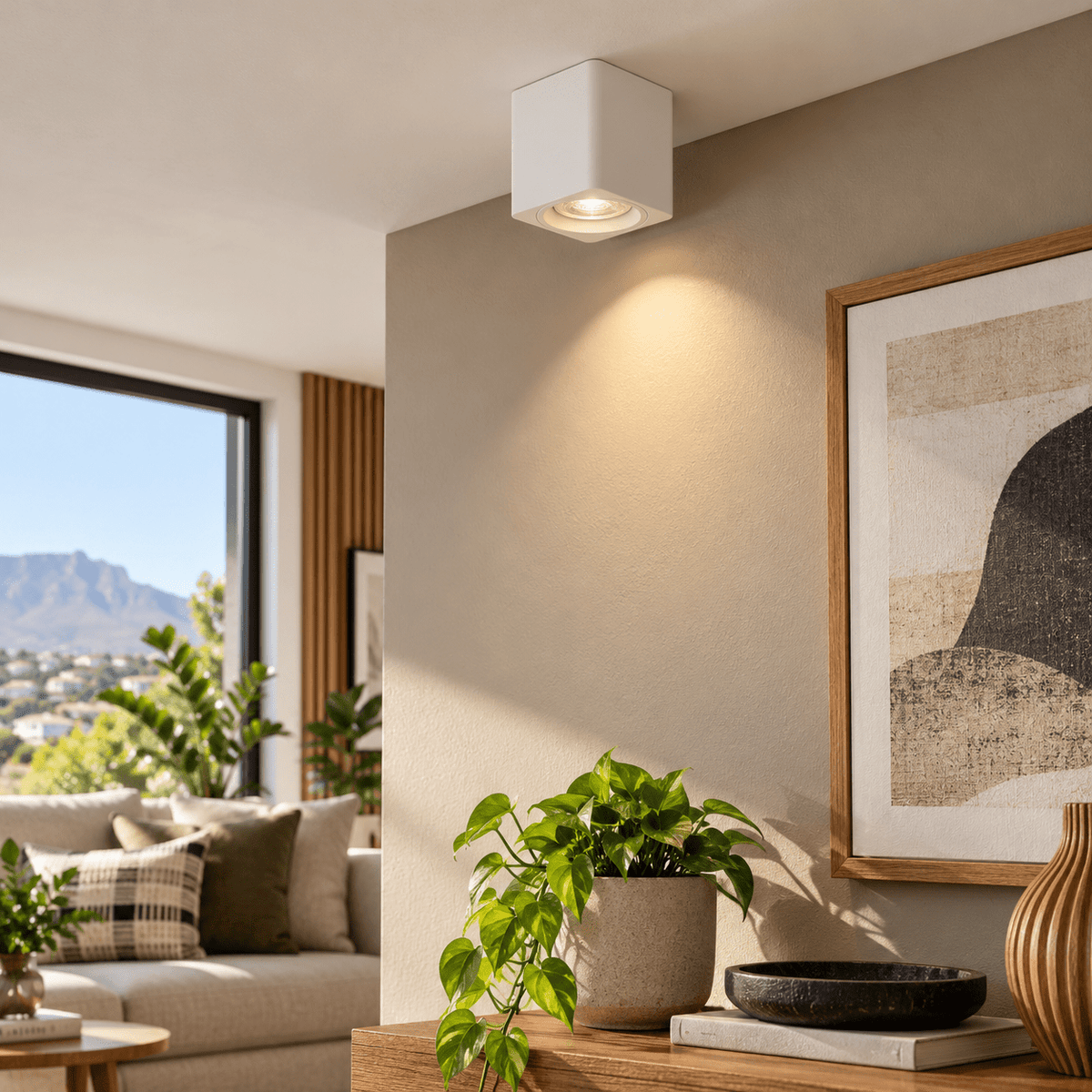 White Surface Mounted Square Downlight lifestyle scene 1