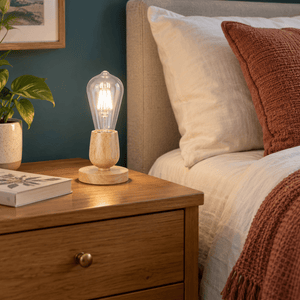 Brightstar Wood Metal Table Lamp Compact Design lifestyle photo 1
