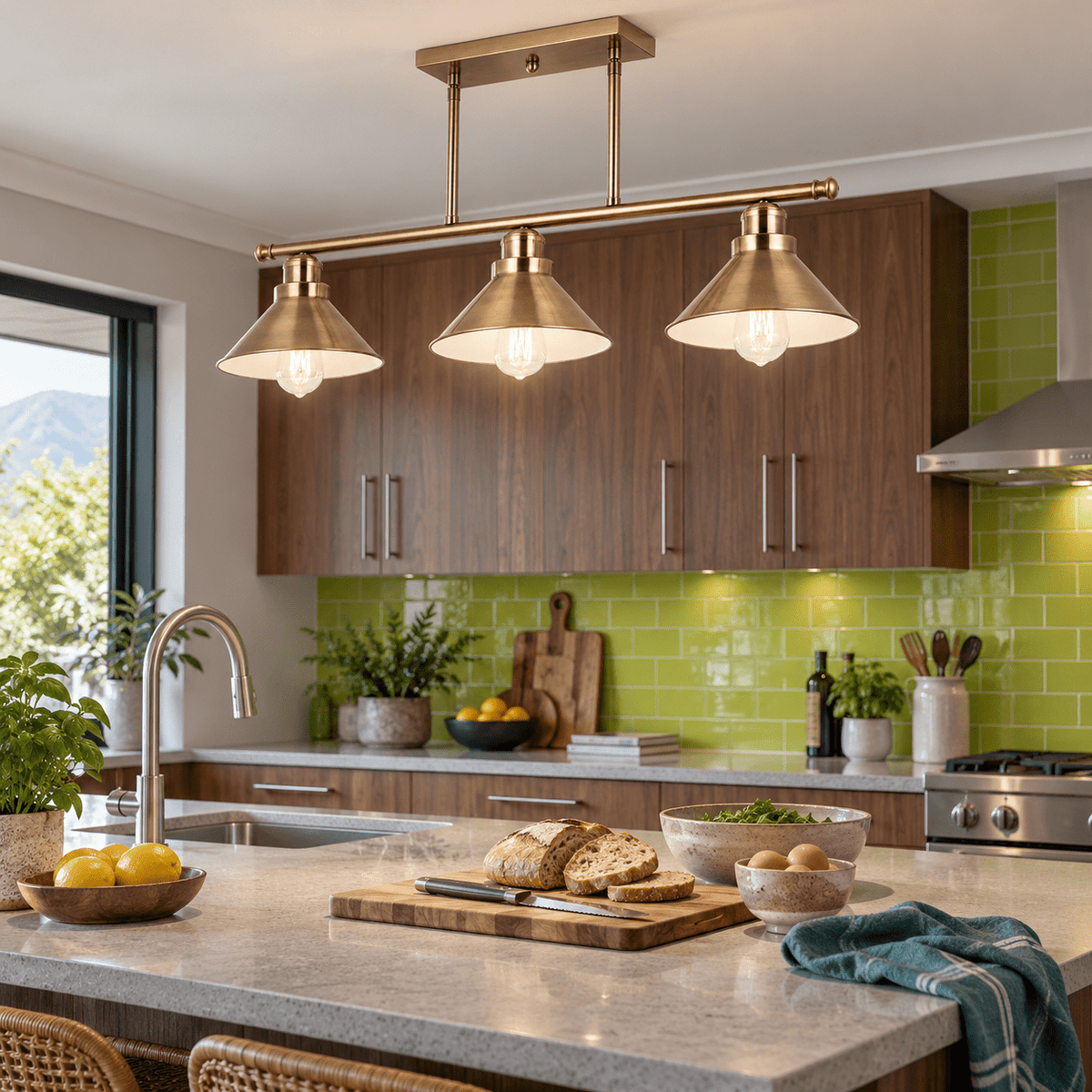 Brightstar Antique Brass Pendant Light lifestyle photo 2