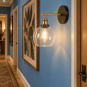 Antique Brass Glass Ball Wall Light lifestyle photo 3