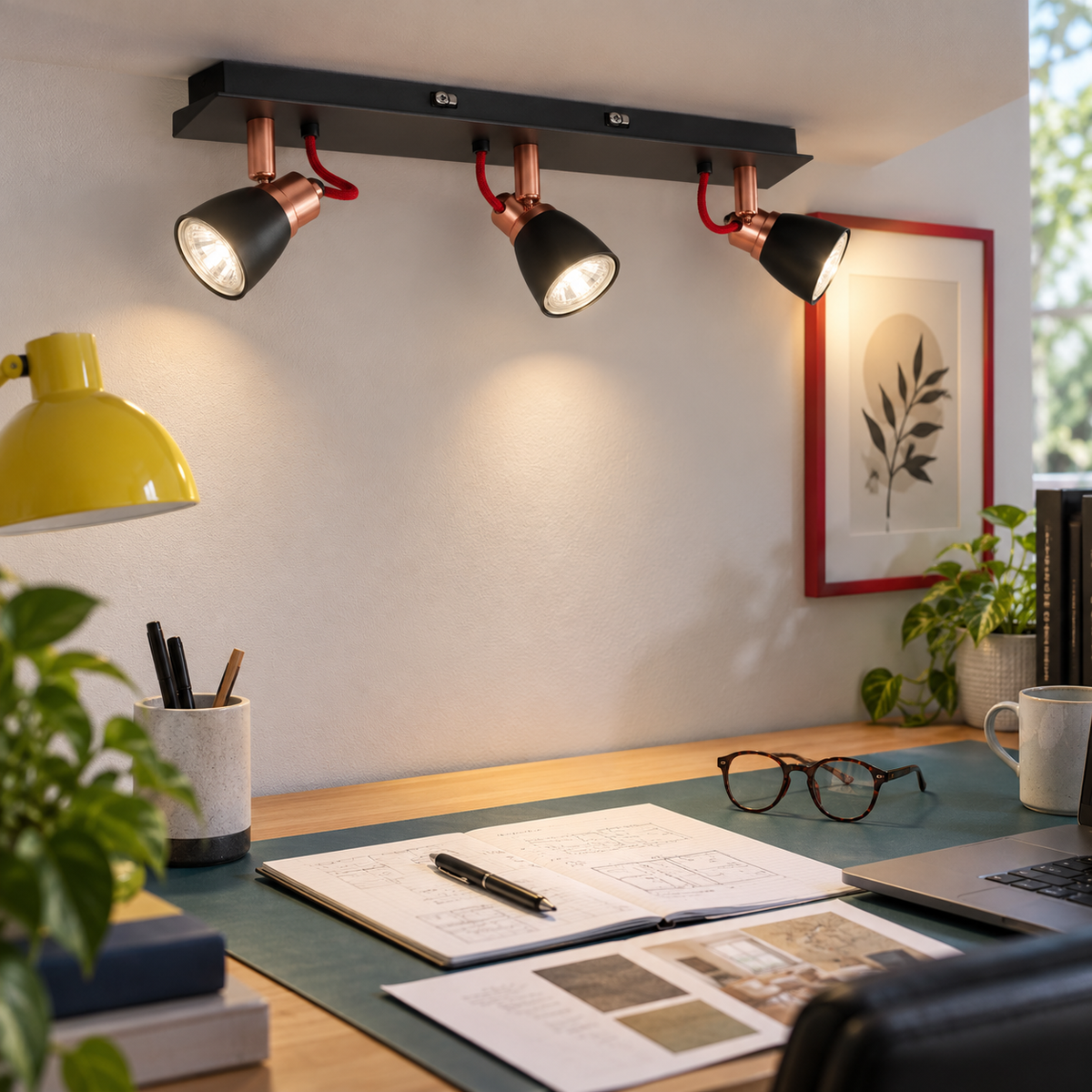 Black & Copper Adjustable Spot Light GU10 Bar lifestyle photo 4