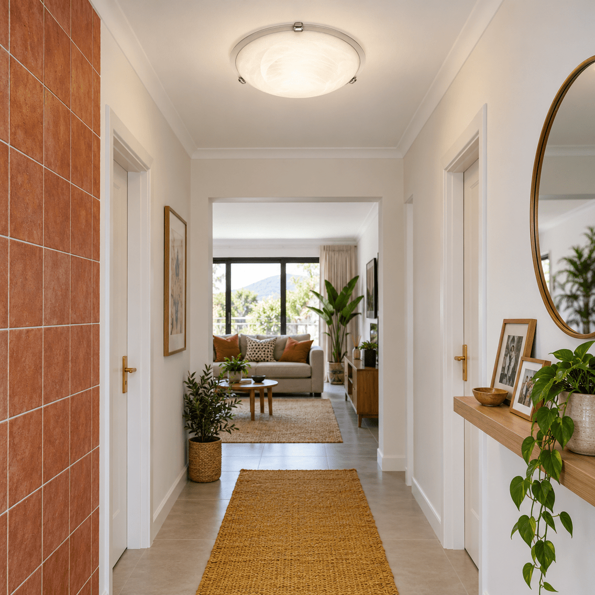 Silver Ceiling Light Alabaster Glass lifestyle photo 4