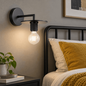 Trends Black Indoor Wall Light — Bedroom bedside alternative, overcast morning