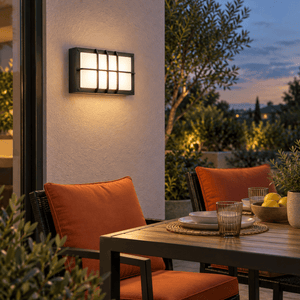 Black Outdoor Wall Light Die-Cast Aluminium IP44 lifestyle photo 3