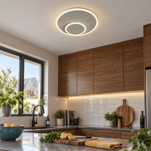 Grey LED Wall or Ceiling Light - Movable Center Ring — kitchen setting