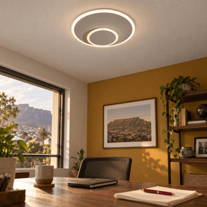 Grey LED Wall or Ceiling Light - Movable Center Ring — home study