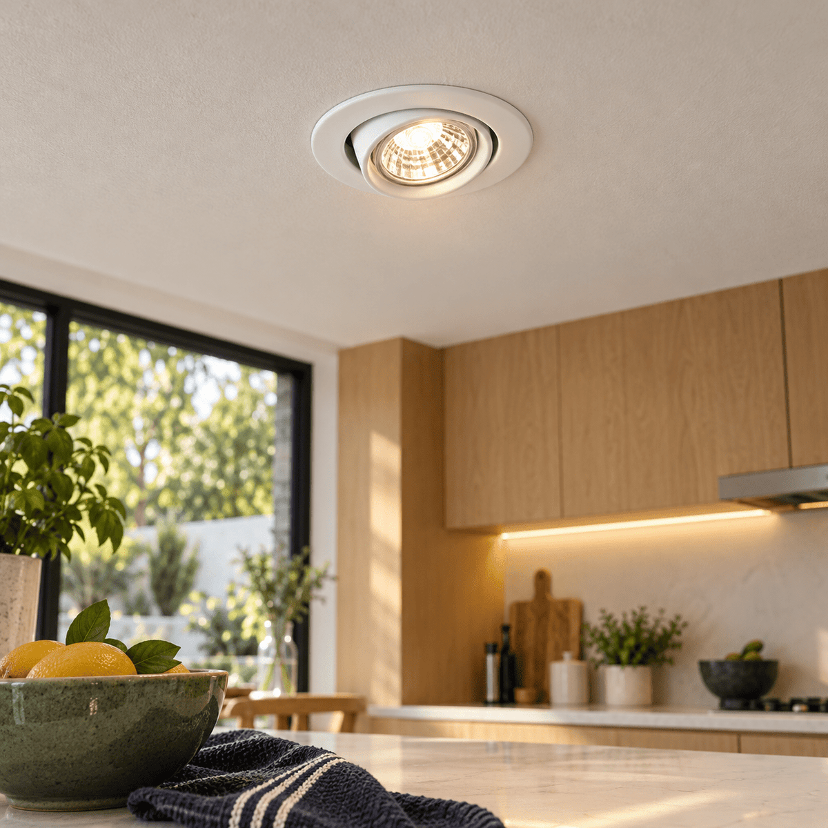 Bright Star White Downlighter Recessed Indoor Lighting — kitchen island