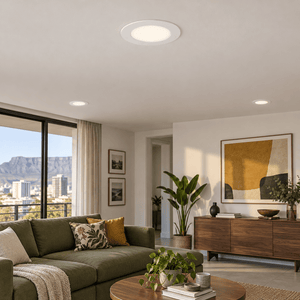 Bright White LED Recessed Downlight Dimmable — city apartment living room