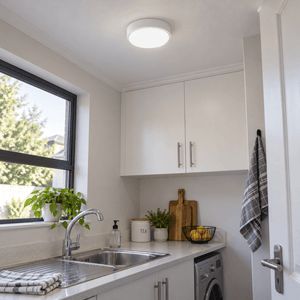 White LED Ceiling Light IP54 Cool White — lighting a compact kitchen scullery