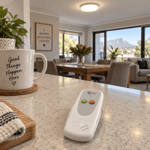 Wireless Remote Ceiling Light Control System — on an open-plan kitchen counter