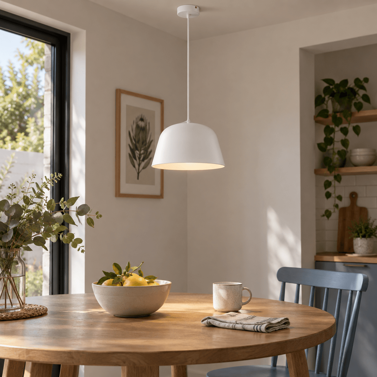 Cupcake White Pendant Light — over a breakfast nook