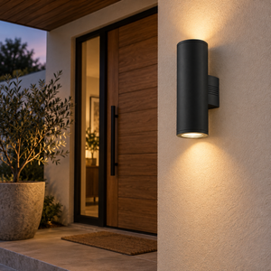 Black Outdoor Wall Light - Die Cast Aluminium IP44 — lighting a modern front-door wall