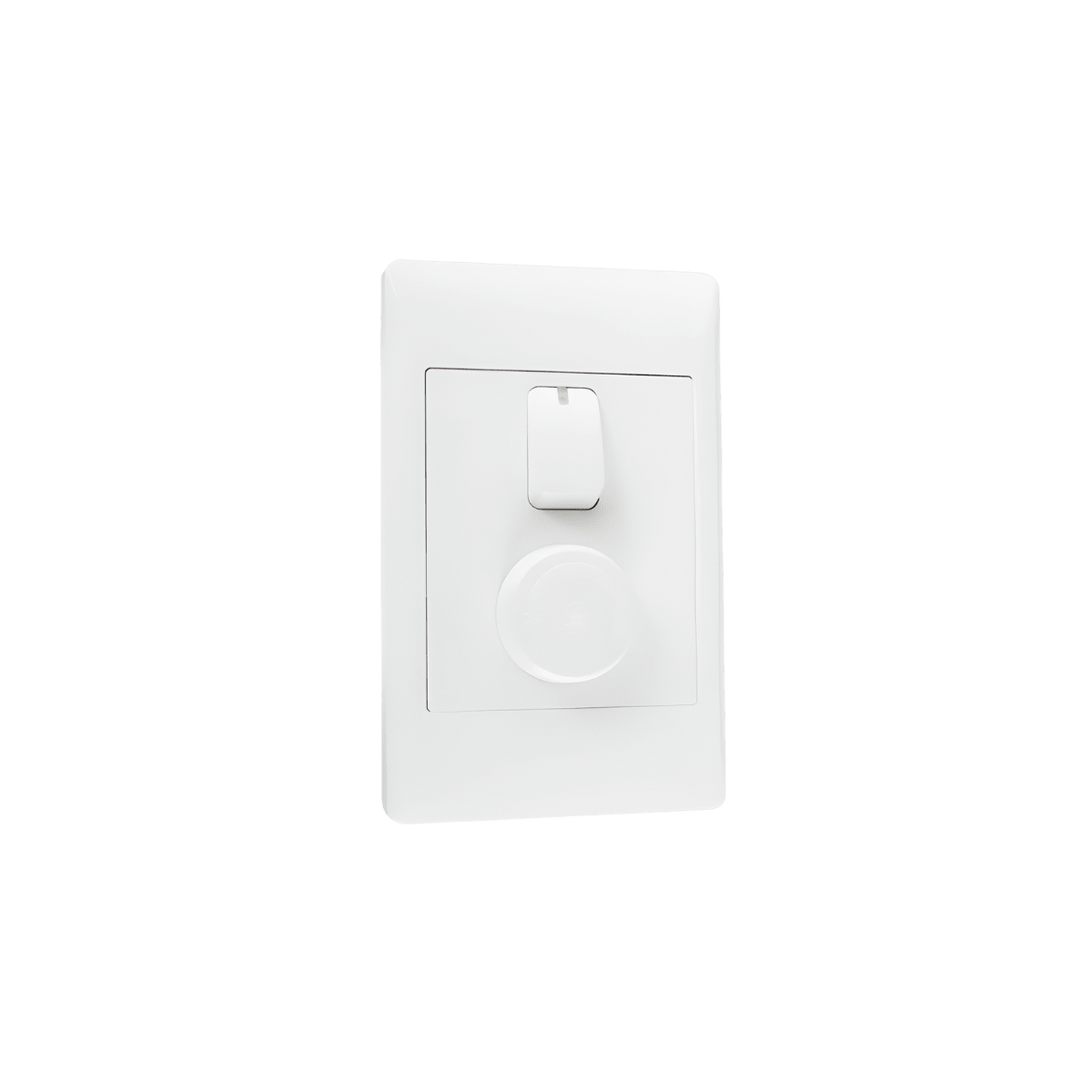 White Fan Speed Control Light Switch — transparent background