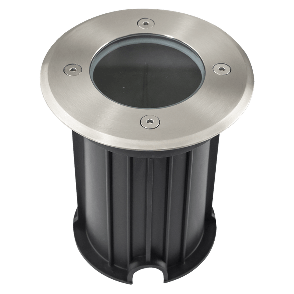 Stainless Recessed Ground Light IP64 Clear Glass — transparent background