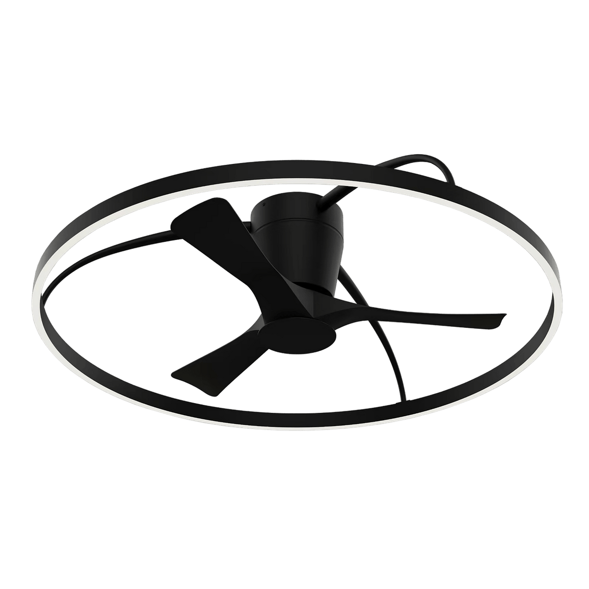 Modern Black 100cm LED Ceiling Fan — transparent background