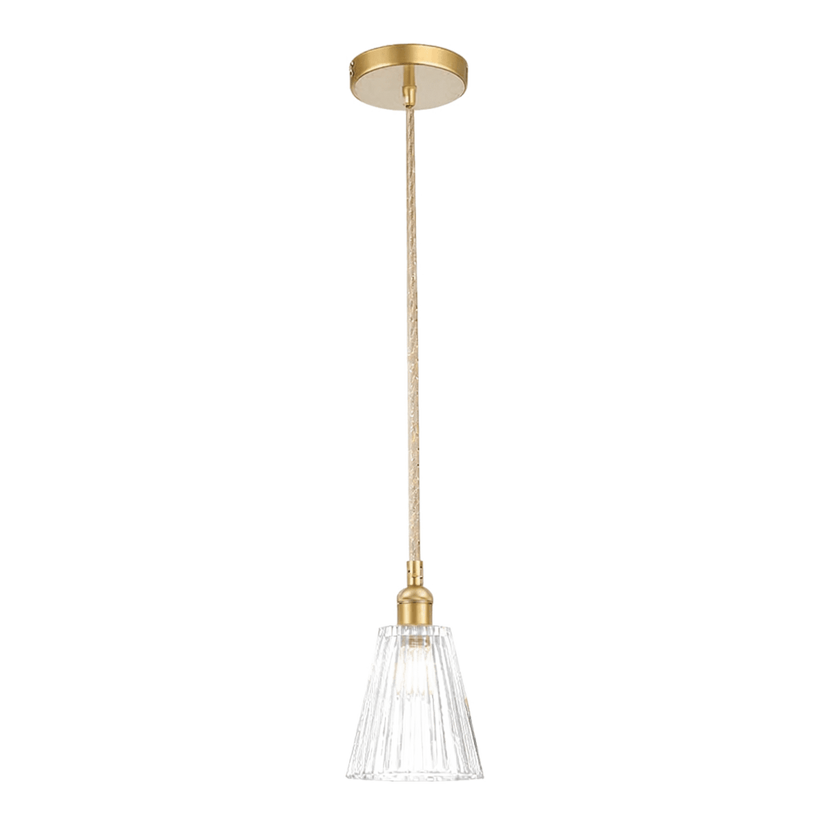 Transparent 1254 by 1254 cutout of the vintage satin gold glass pendant light