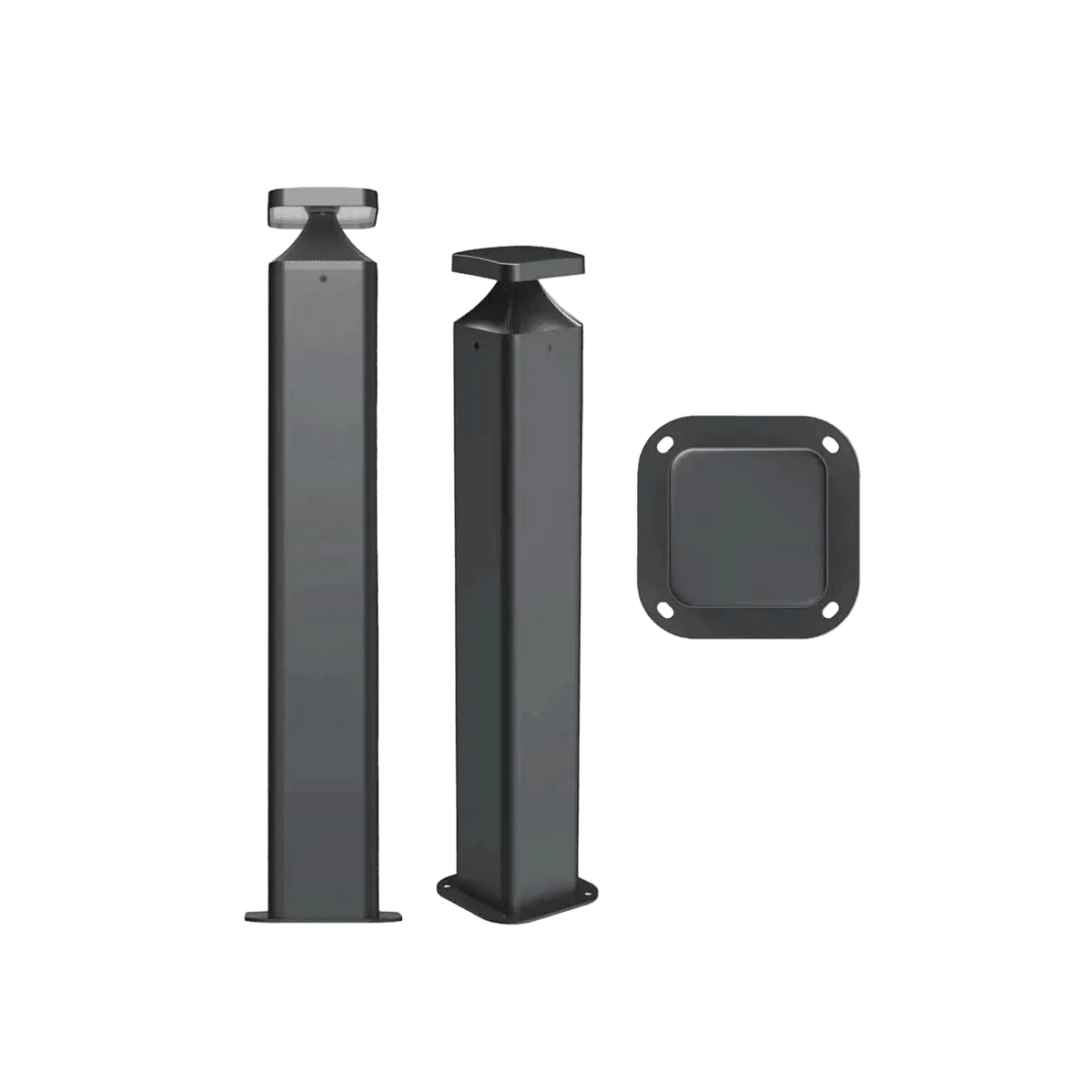 12W Fuji IP65 4CCT Surface Mount Bollard - Square — transparent background