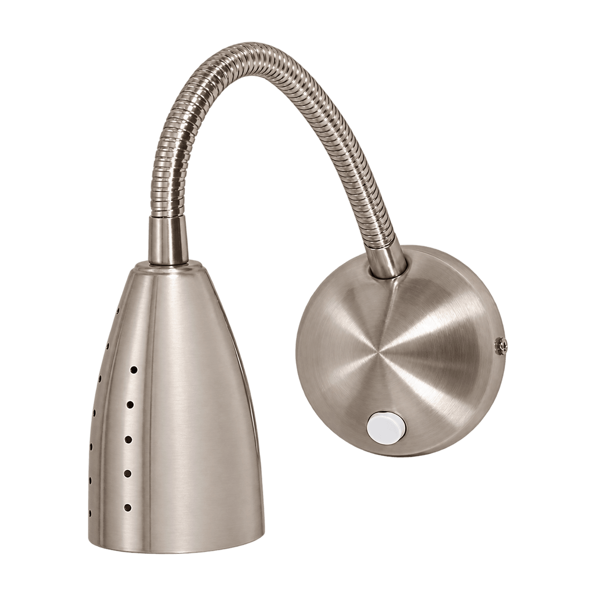 Satin Chrome Indoor Wall Light, transparent background, 1254 × 1254