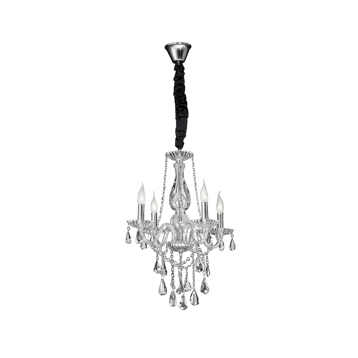 Clear Crystal 4 Arm Chandelier — transparent background