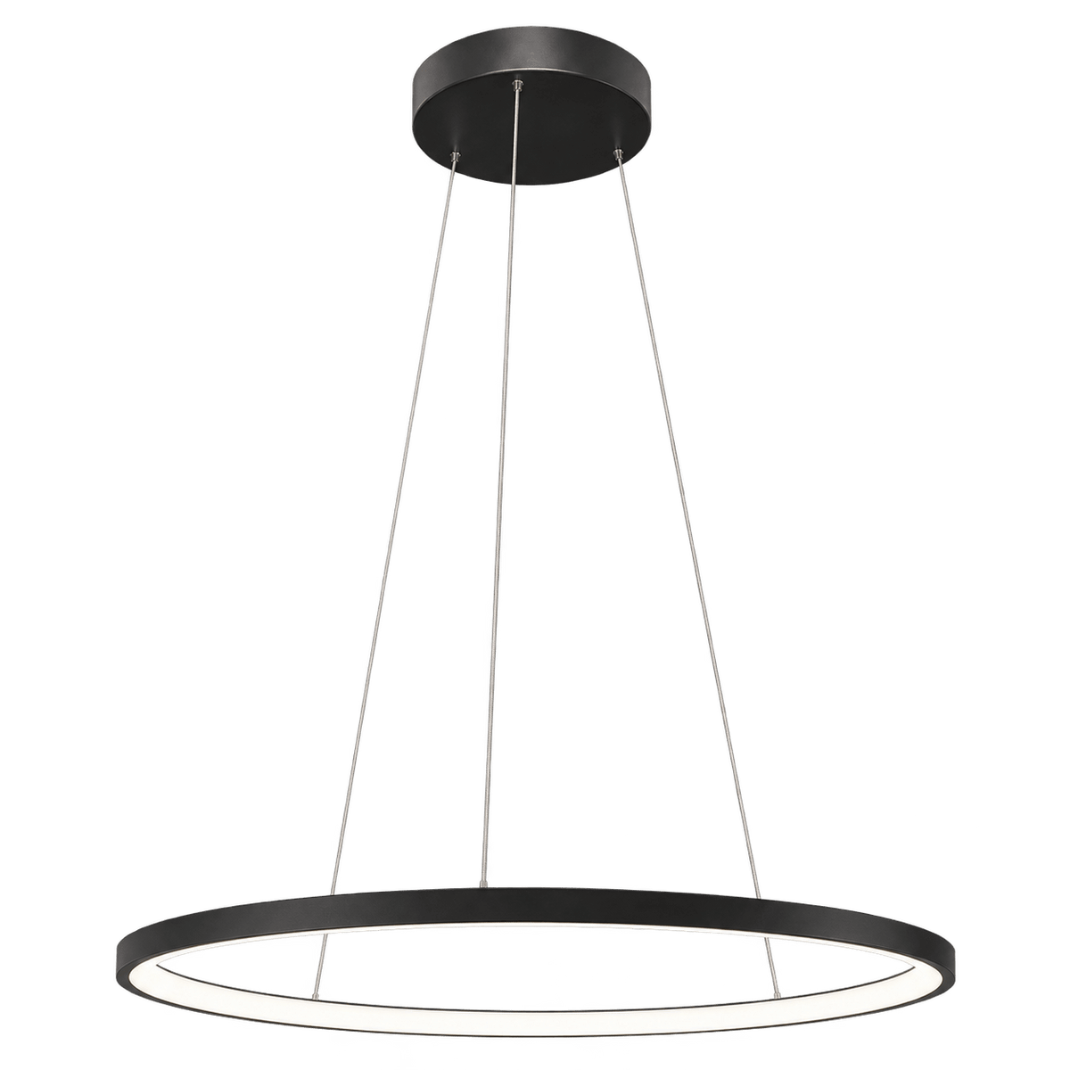 230V 29W LED 80cm Single Ribbon Pendant - Black on a transparent background