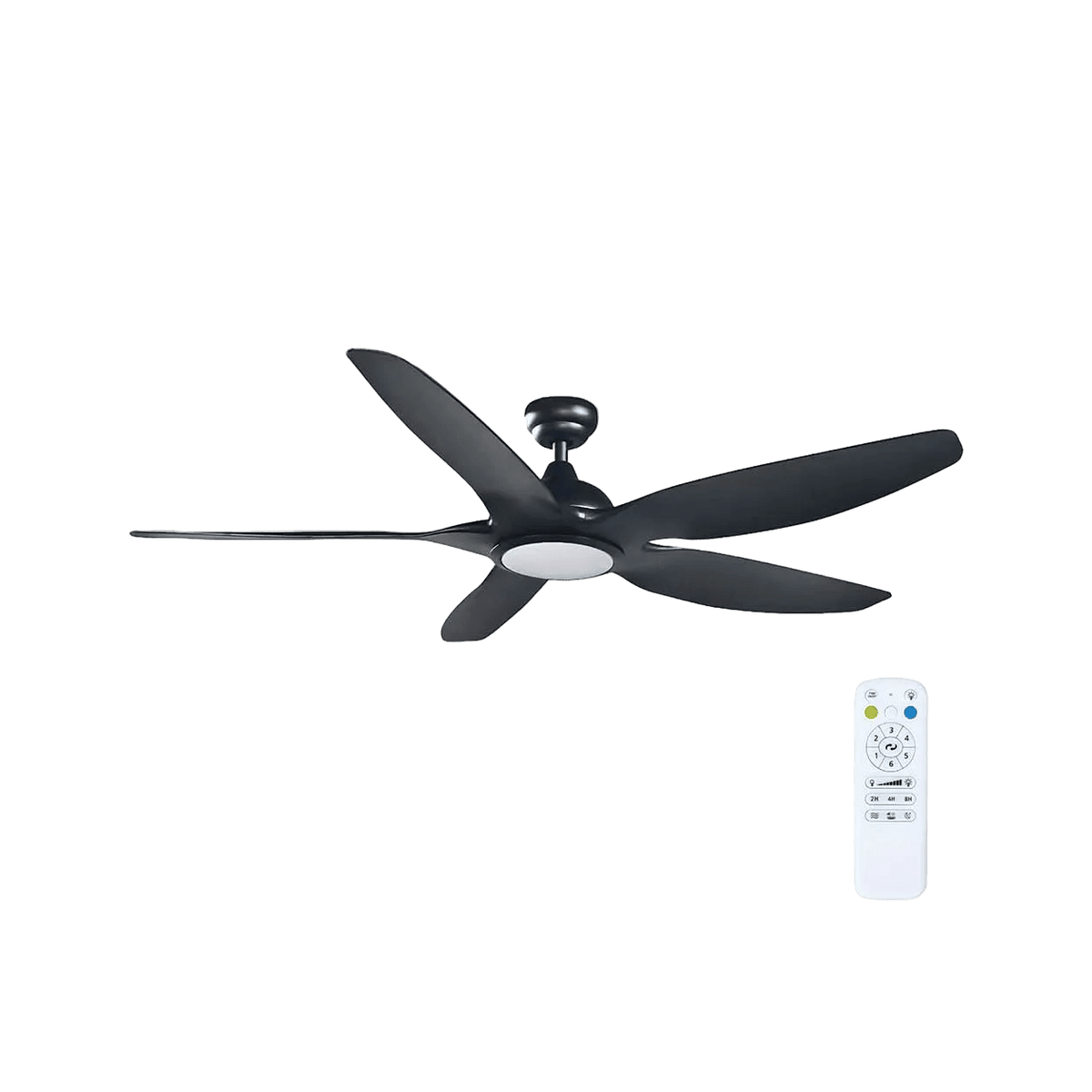 Eon Matt Black LED Ceiling Fan — transparent background