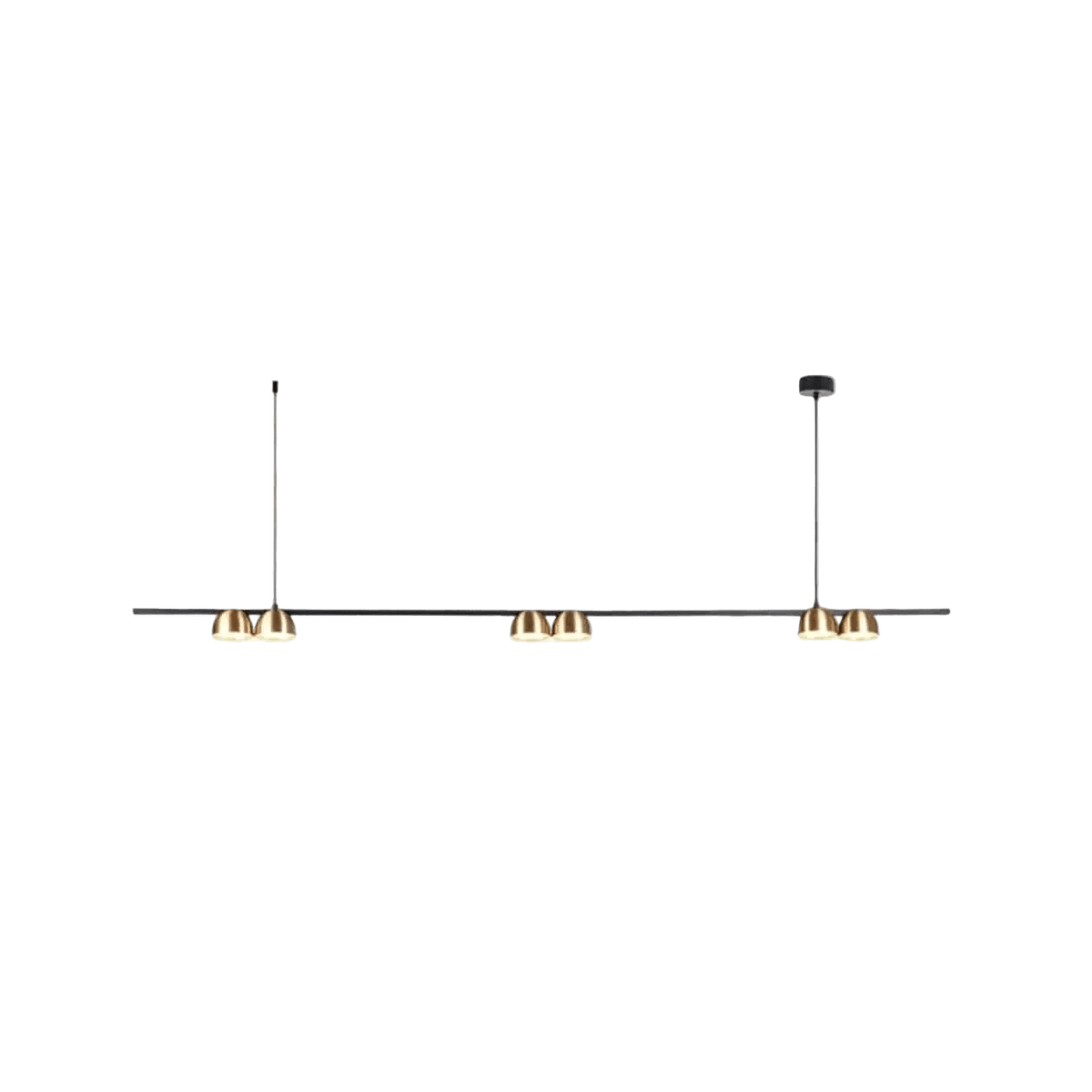 Dallas 1500 Linear Pendant - Black & Gold — transparent background