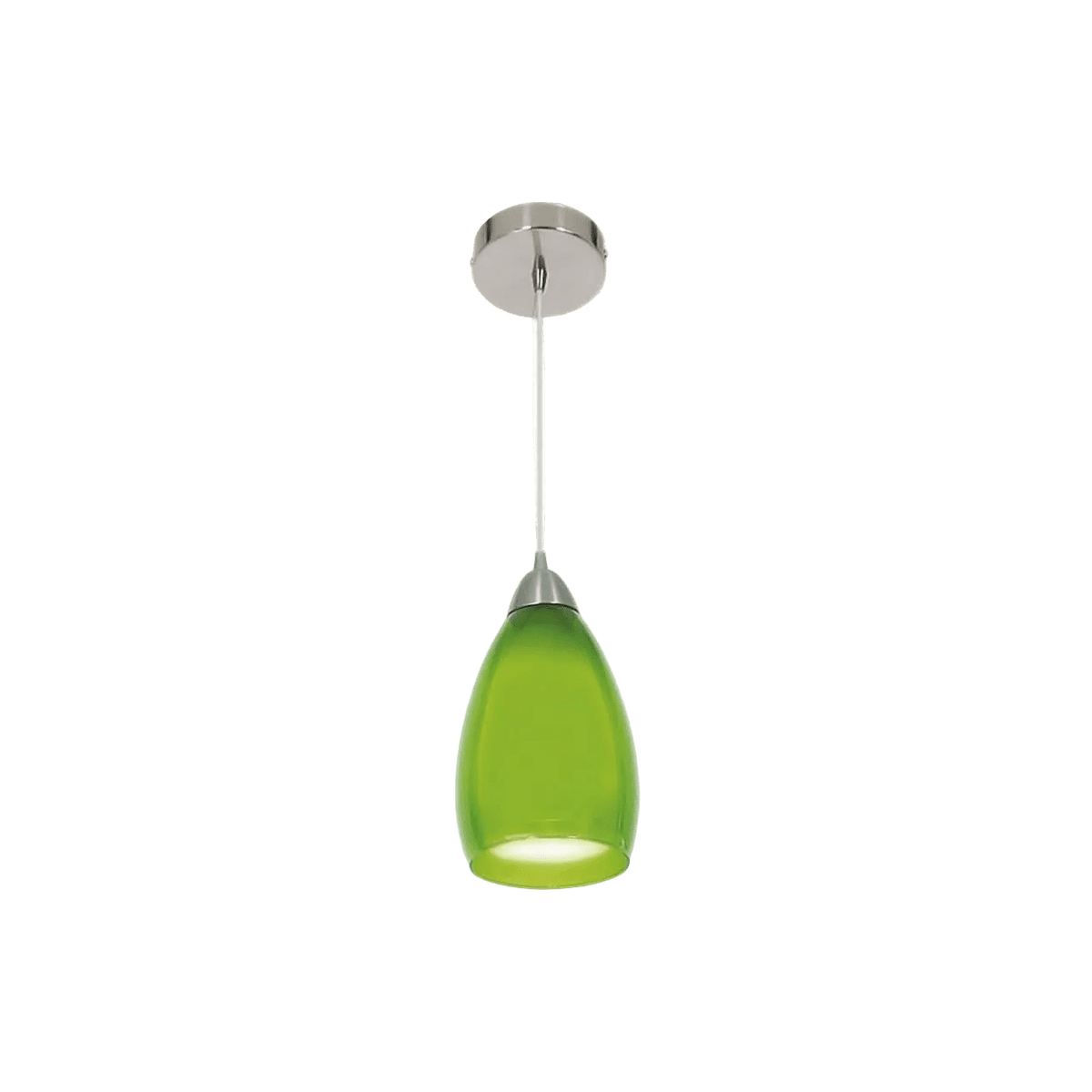 Green Satin Chrome Pendant Light — transparent background