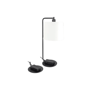 Matt Black Table Lamp - Dual USB Ports — transparent background