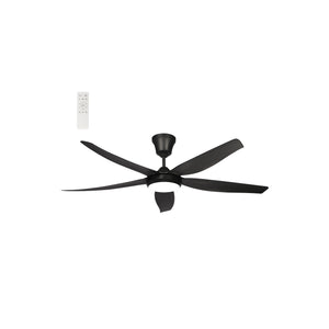 56" Black Ceiling Fan with ABS Blades & 3CCT LED — white background