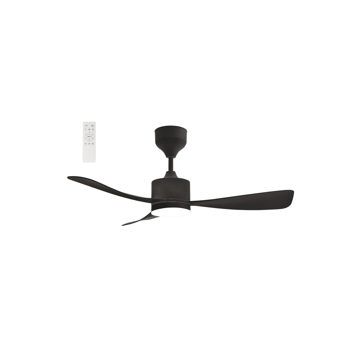 42" Black Ceiling Fan with ABS Blades & 3CCT LED — transparent background