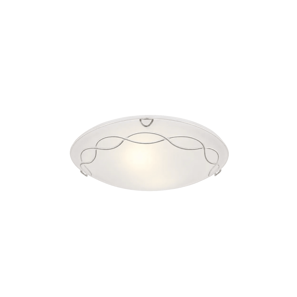 Large Chrome Ceiling Light - Frosted Glass — transparent background