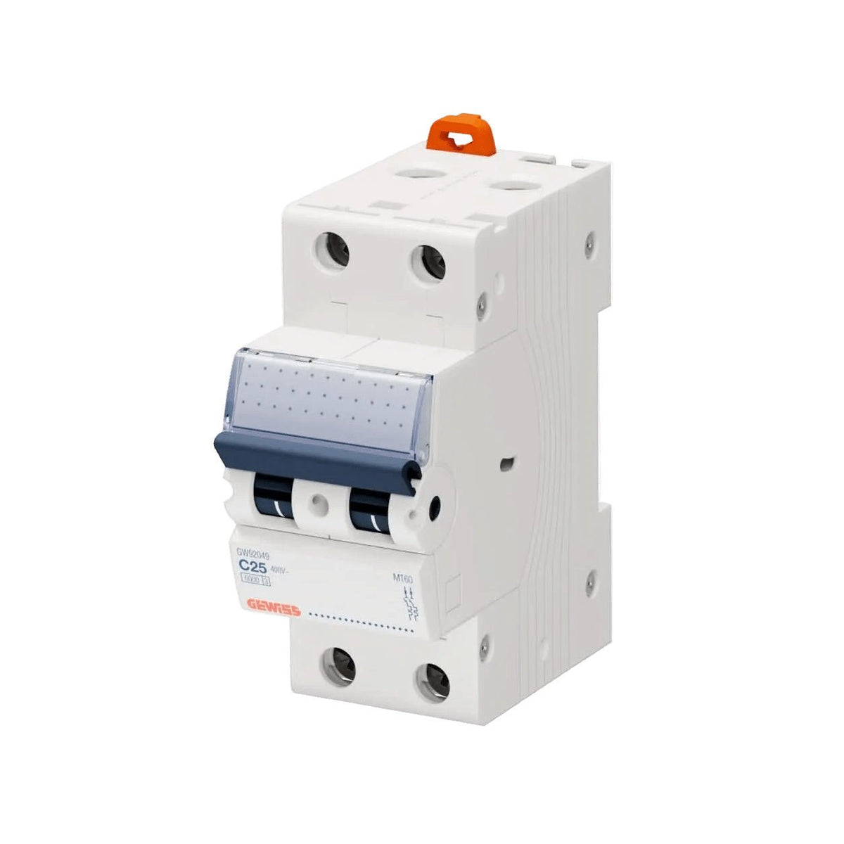 Miniature Circuit Breaker Compact 25A DIN Rail — white background
