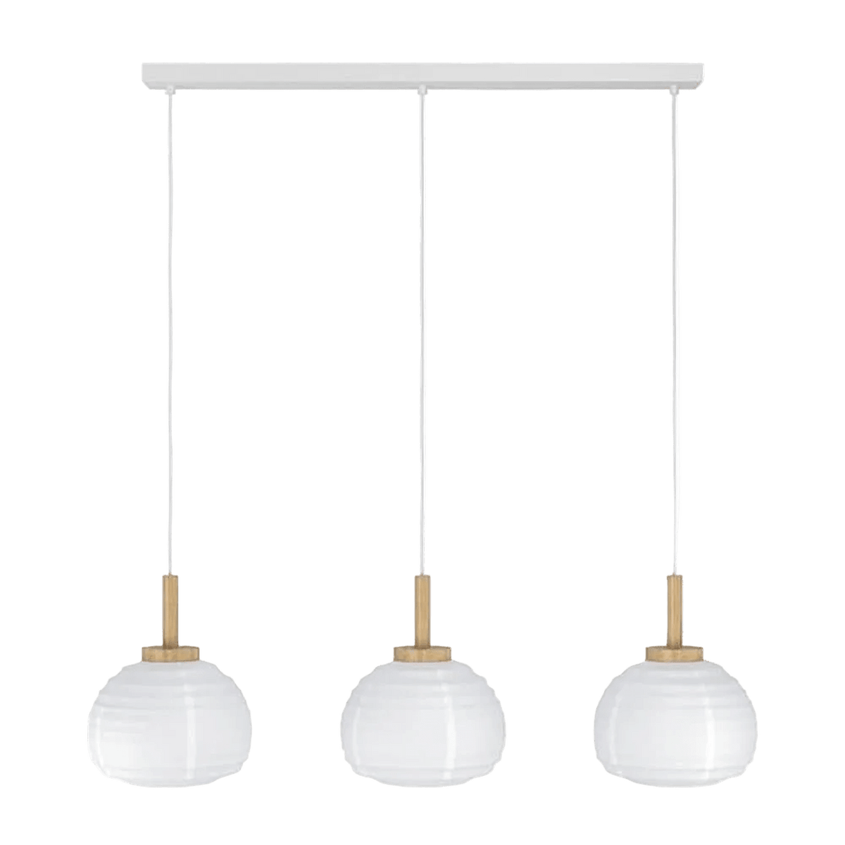 Summerhill 3 White & Brown Pendant Light — transparent background